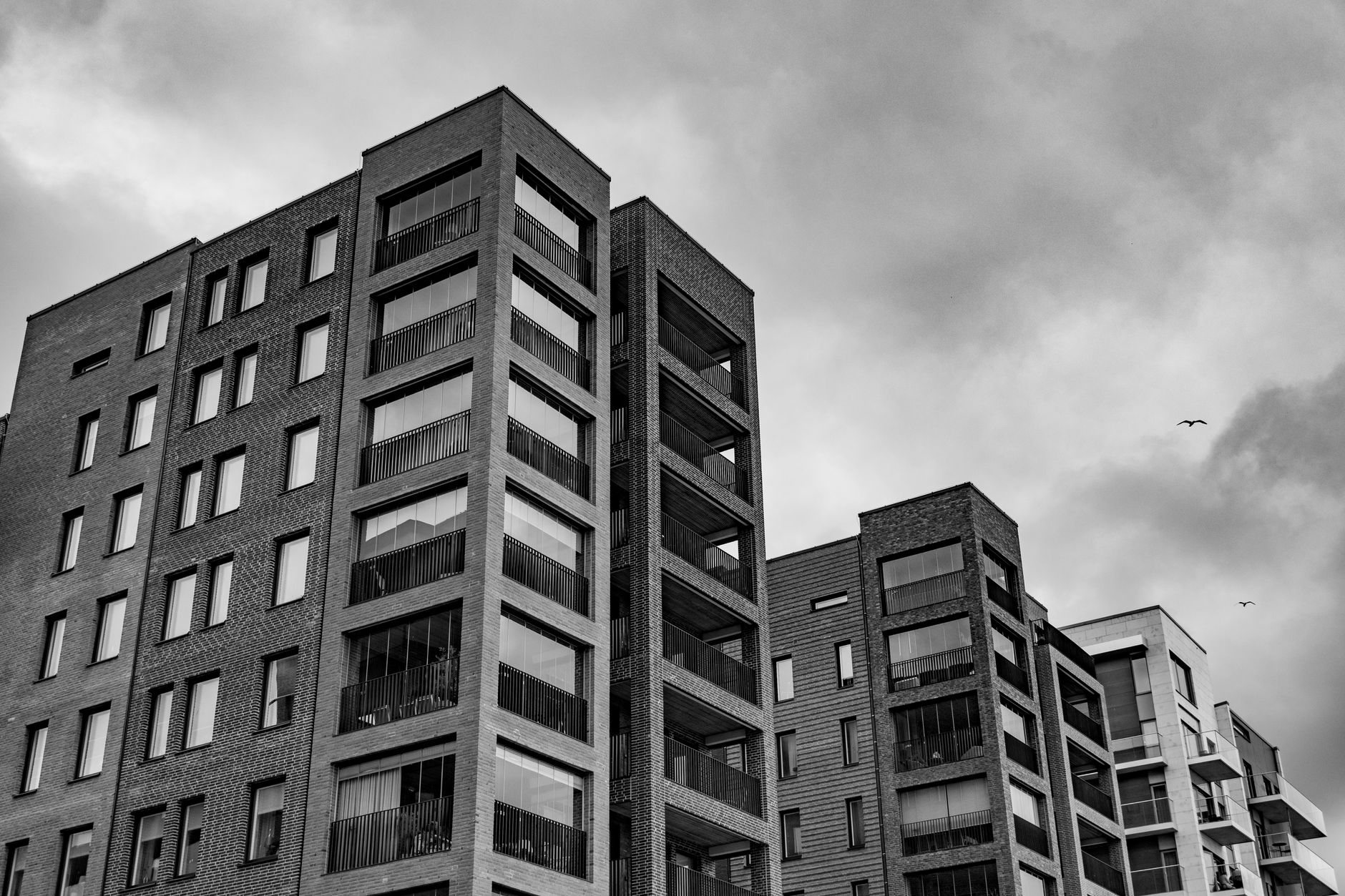 Completed garden-style multifamily apartment building exterior