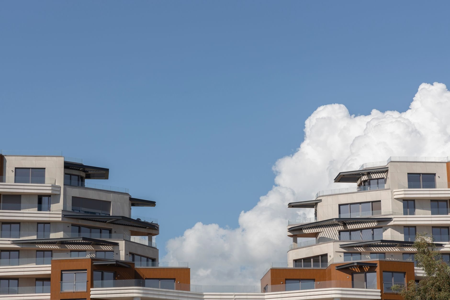 Modern multifamily apartment building of the kind rising in Midvale's Bingham Junction and Jordan Bluffs districts