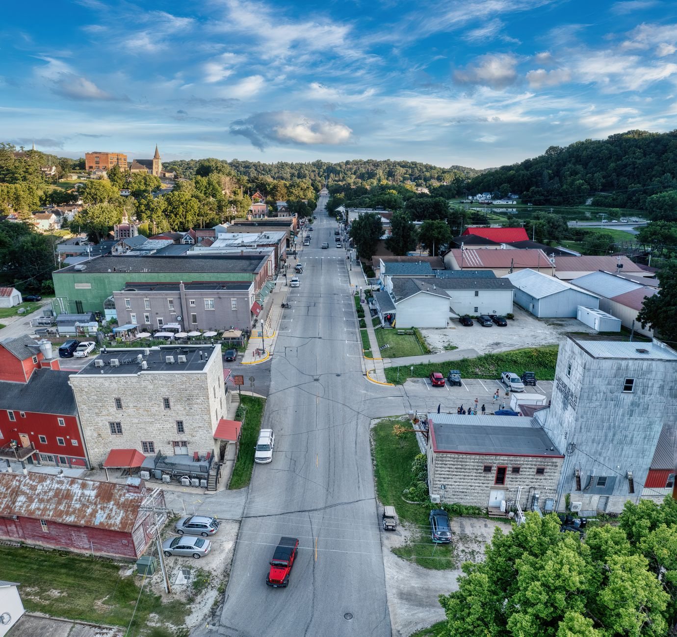 Downtown main street of Provo, Utah on a clear day